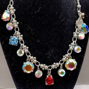Rodrigo Otazu Swarovski colored stones / brushed sterling silver necklace